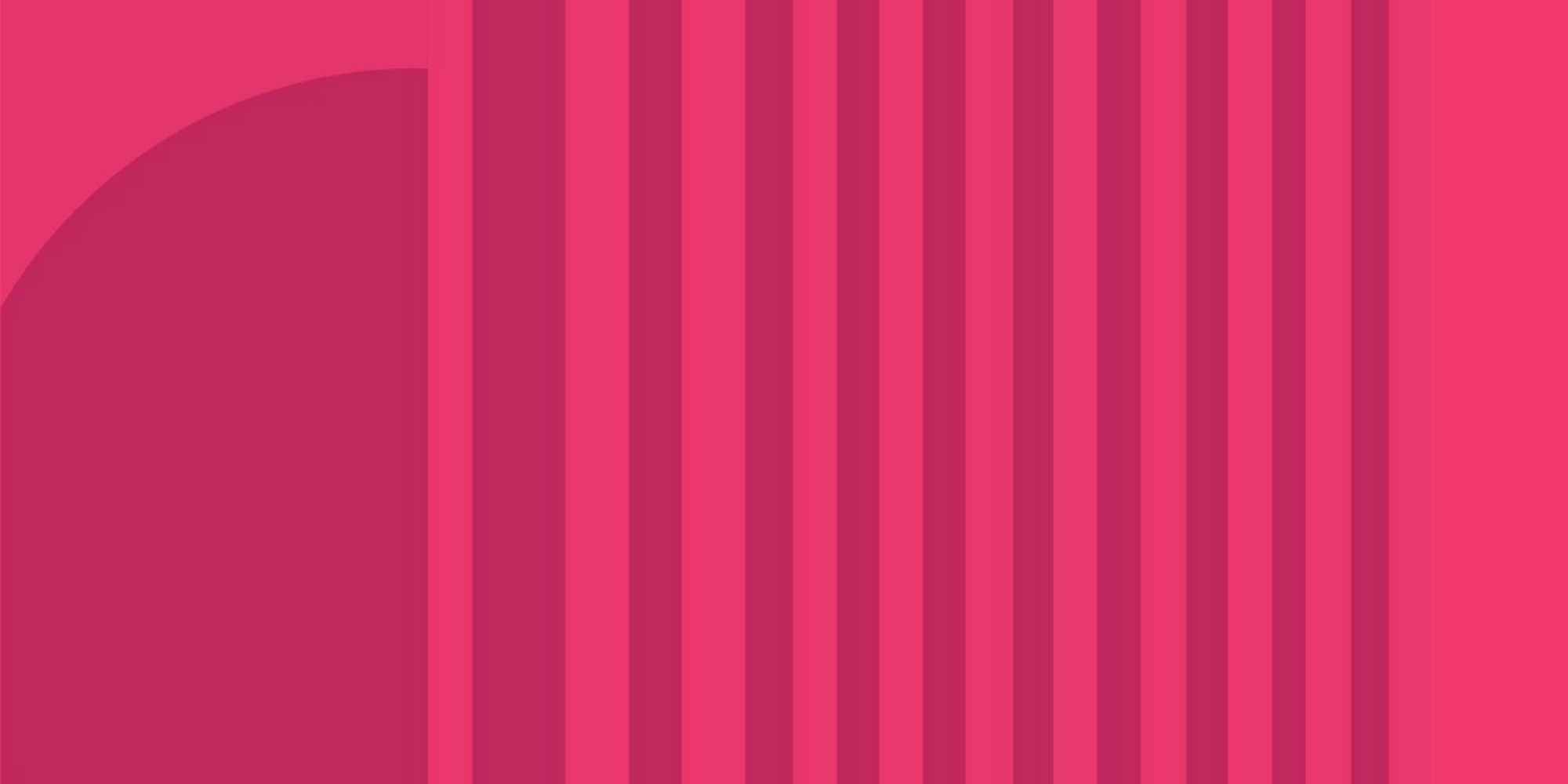 Banner con figuras geométricas en color fucsia.