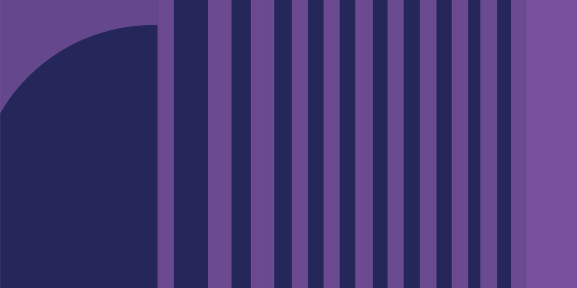 Banner con figuras geométricas en color morado.