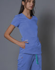 Top Copacabana Blue Lila. Top uniforme médico para mujer. 