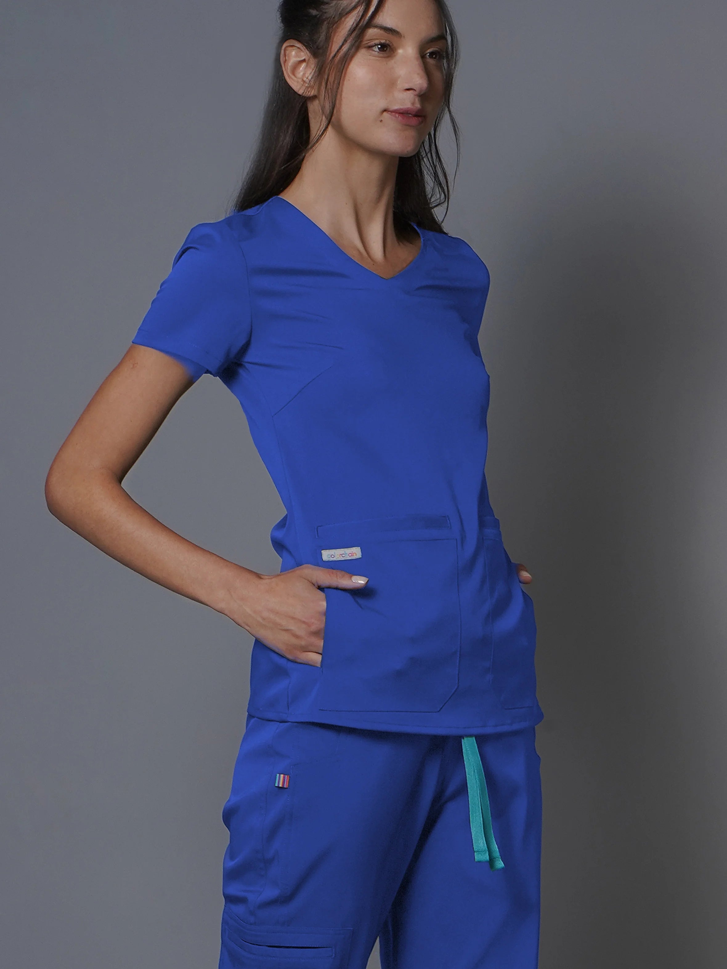 Top Copacabana Royal. Top uniforme médico para mujer. 
