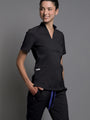 Top Otún Black. Camisa uniforme médico para mujer. 
