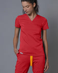 Top Marsella Red Dragon. Top uniforme médico para mujer.